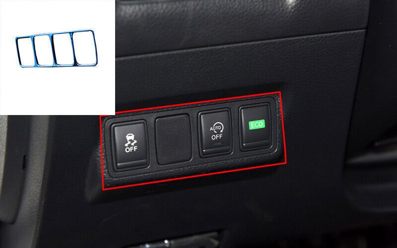 Headlight Button Frame Cover Trim for Nissan Sentra Sylphy 2013-2019 Blue Steel
