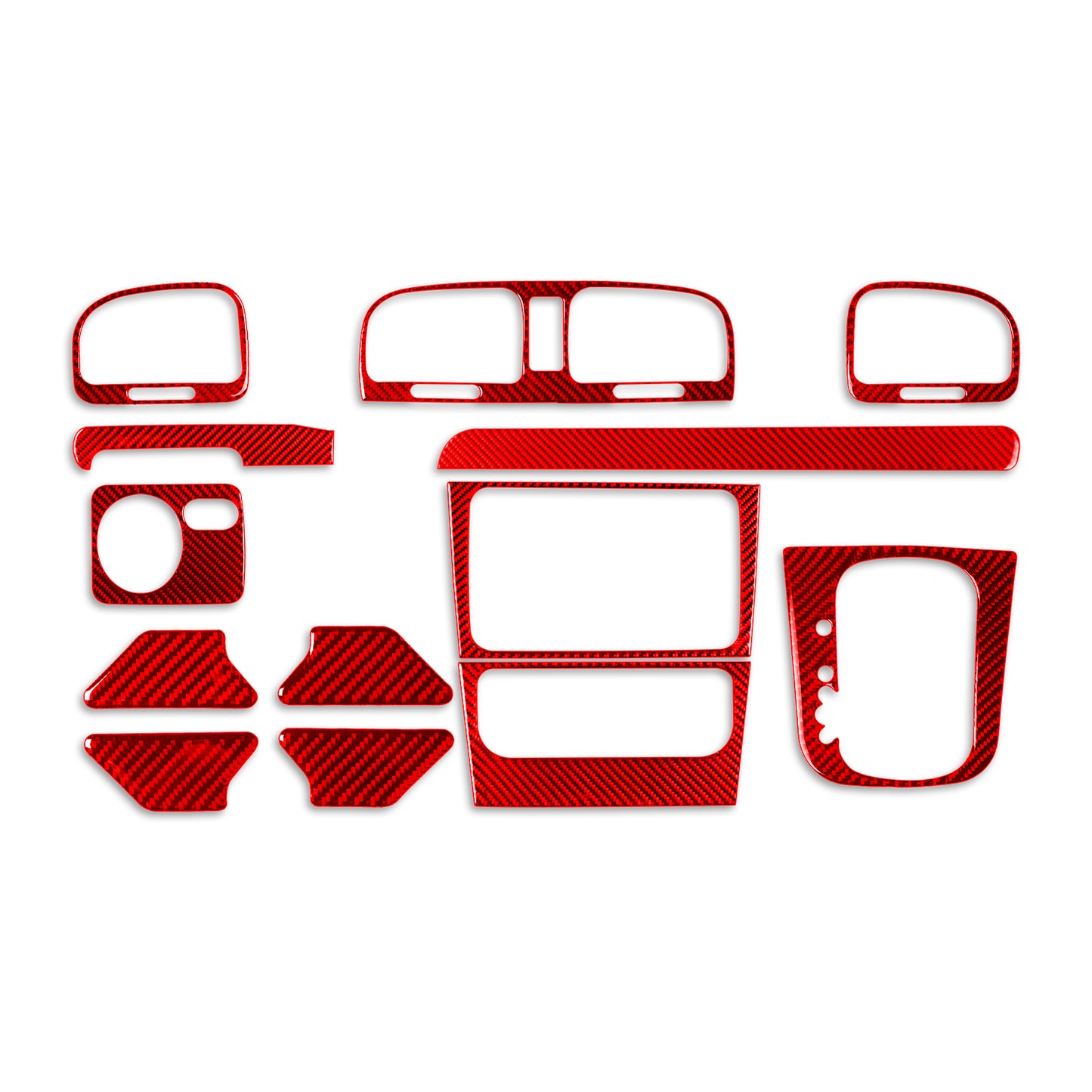 13¡ÁRed Carbon Fiber Dashboar Interior Set Kit Trim for VW for Golf 6 MK6 GTI 2008-12
