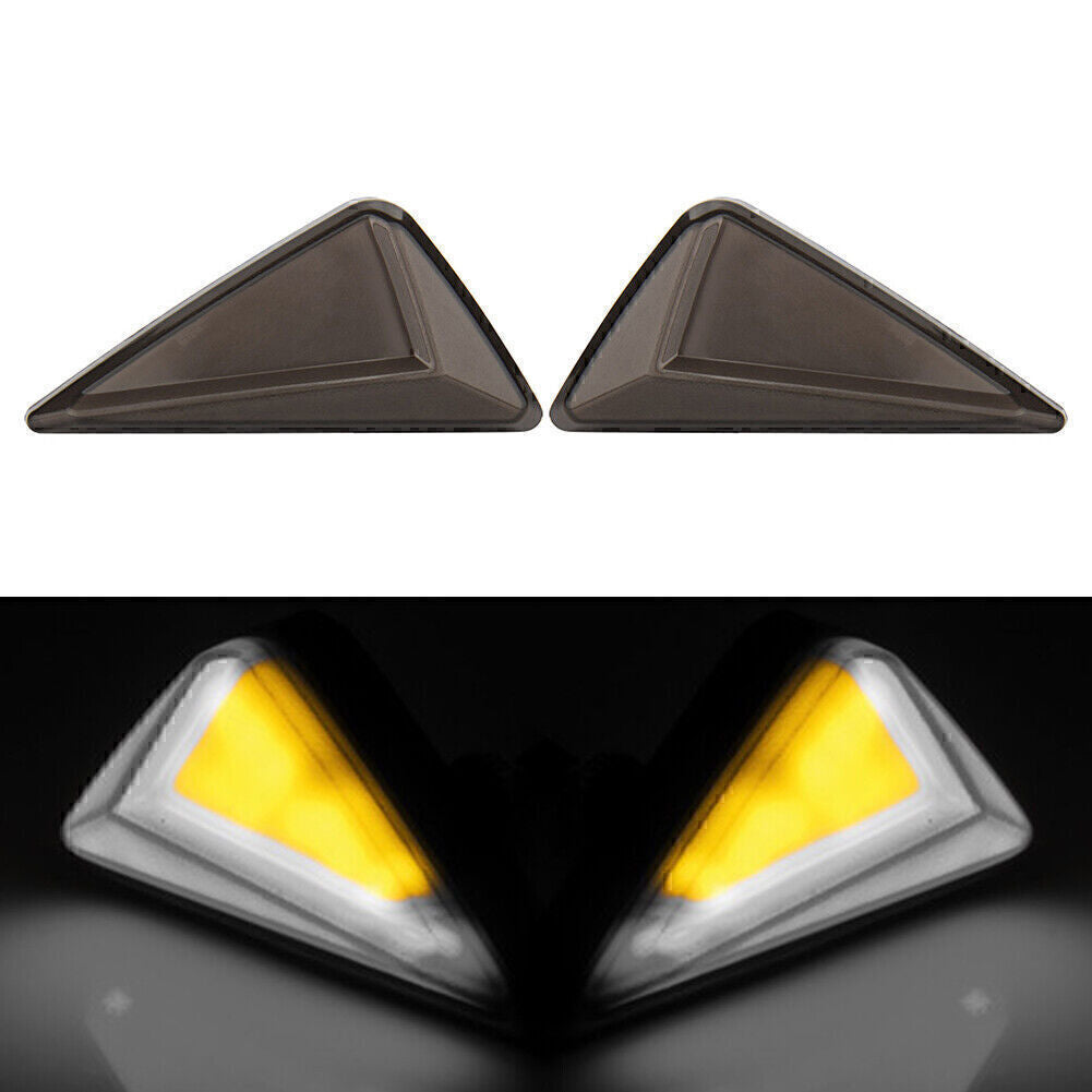 Motorcycle Amber White Flush Mount LED Turn Signal DRL Blinker Light Indicator