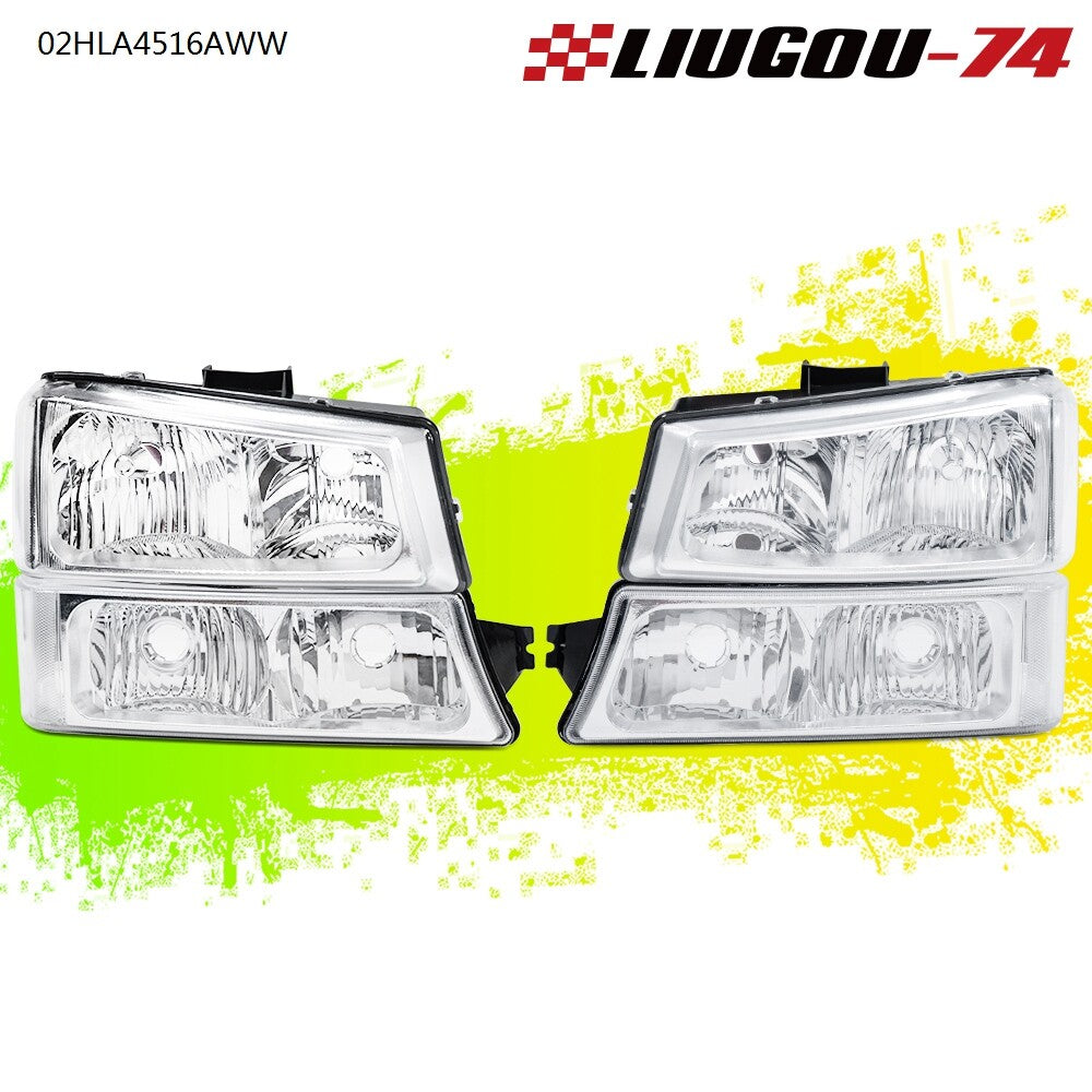 Suitable for 03-07 for Chevrolet Silverado/Avalanche, new with transparent chrome headlights and fog lights.