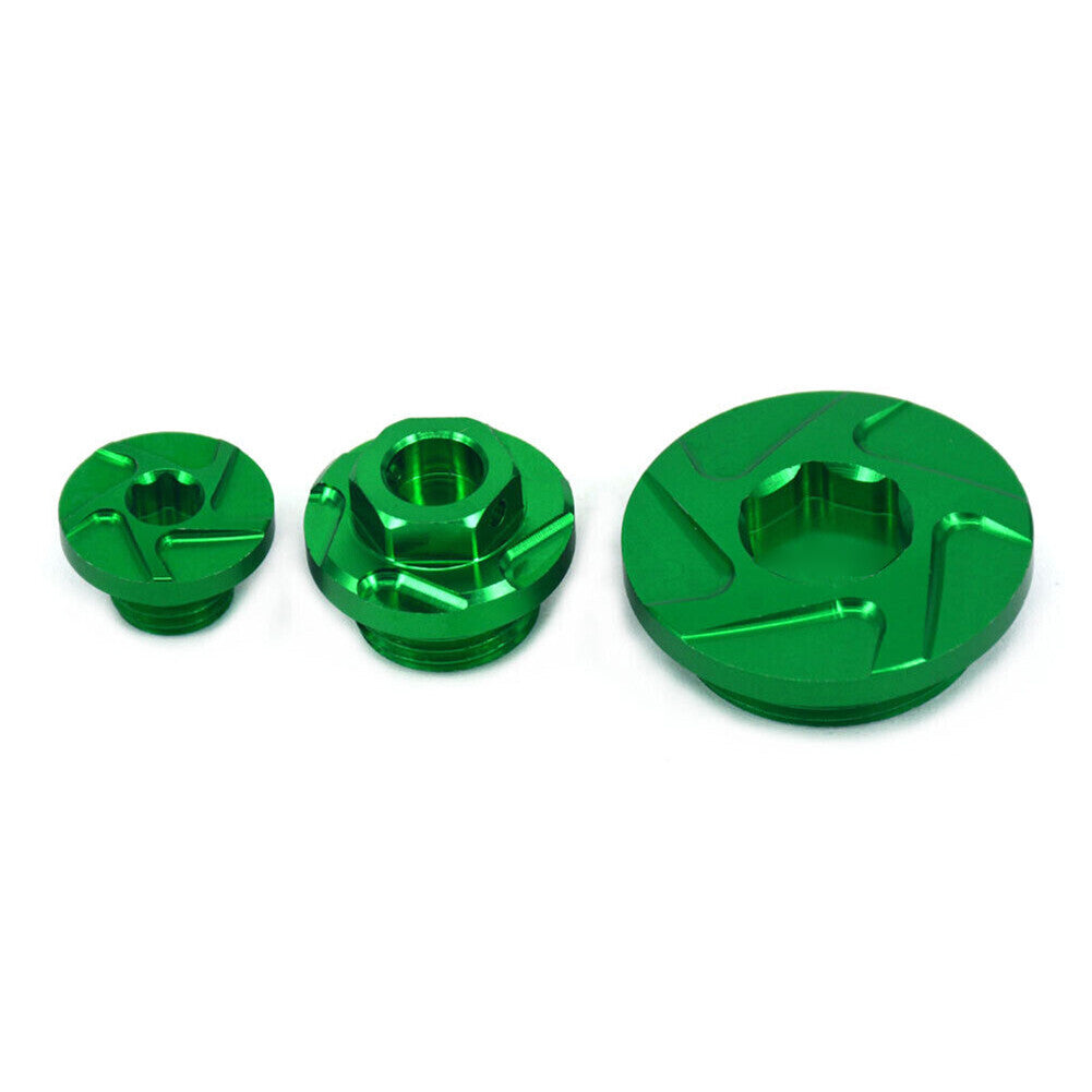 Engine Timing Oil Filter Plugs CNC for Kawasaki KX250F KX450F KLX450R Green