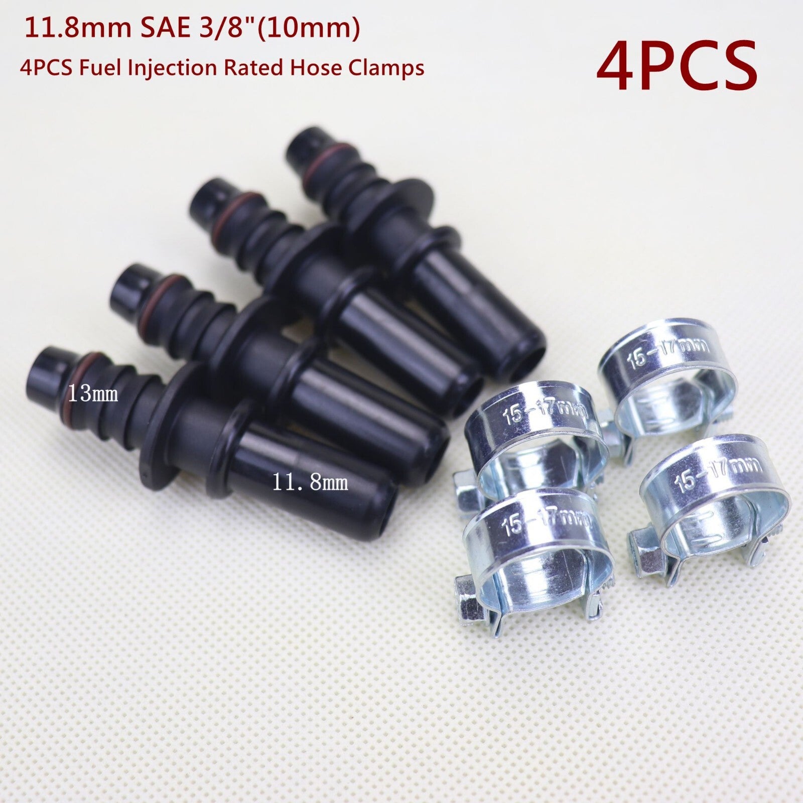 4X Male Nylon Fuel Line Quick Connect Release Hose Disconnect11.8mm SAE 3/810mm