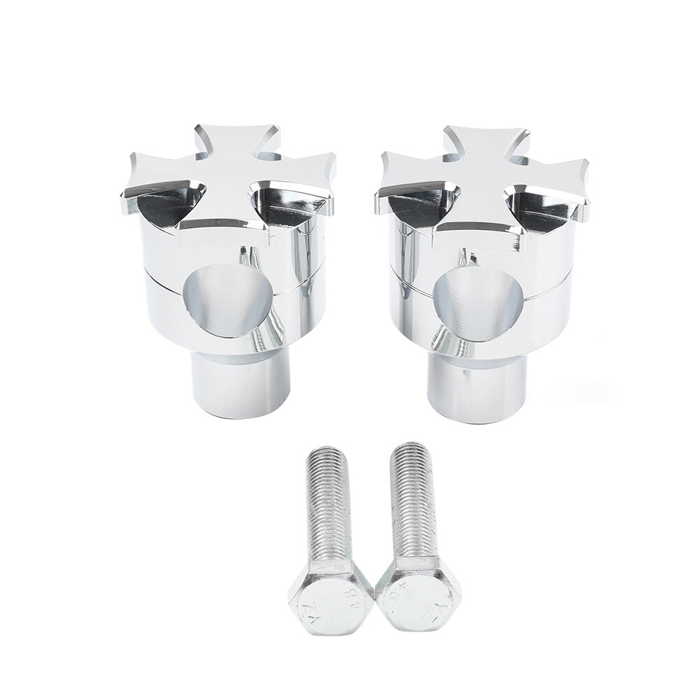Universal 2 Rise Handlebar Riser Clamp Mount for Harley Softail Dyna Road King