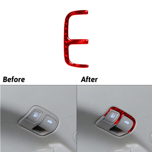 Red Carbon Fiber Driver Side Door Button Cover Trim for Hyundai Azera 2006-2011