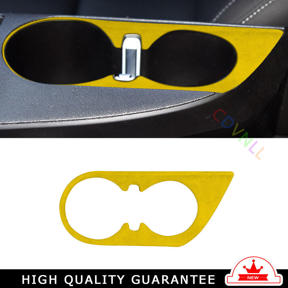 Middle Console Drinking Glass Trim Fit for Chevrolet Camaro 2016-20 Yellow Suede