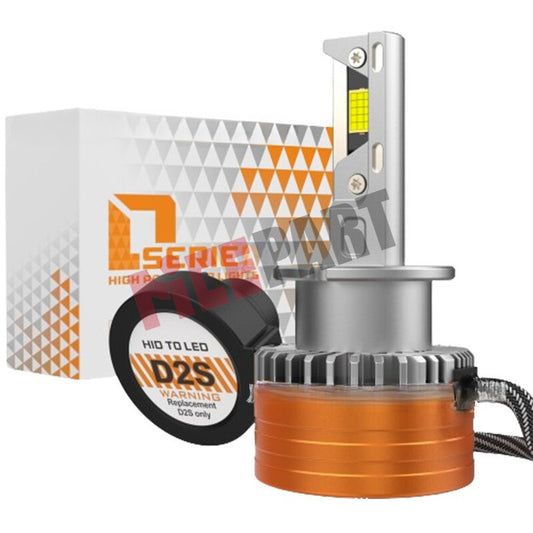 2-pack of super bright D2S 40W LED lens bulbs with decoder integrated headlights
