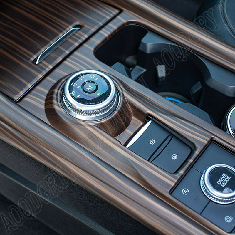 Wood Grain Look Gear Shift Panel Moulding Cover Trim for Ford Explorer 2020-2022