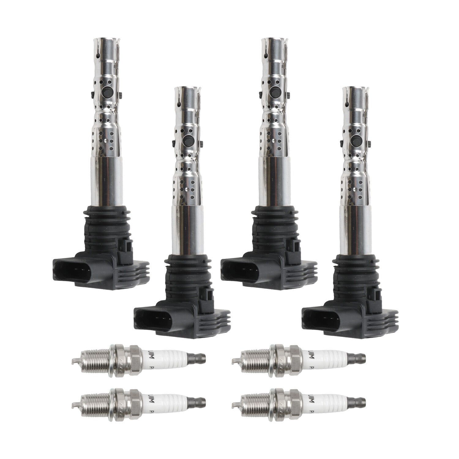 UF411 4X Ignition Coils+4X Spark Plugs for VW Beetle for Golf for Passat for Audi A4 TT 1.8L