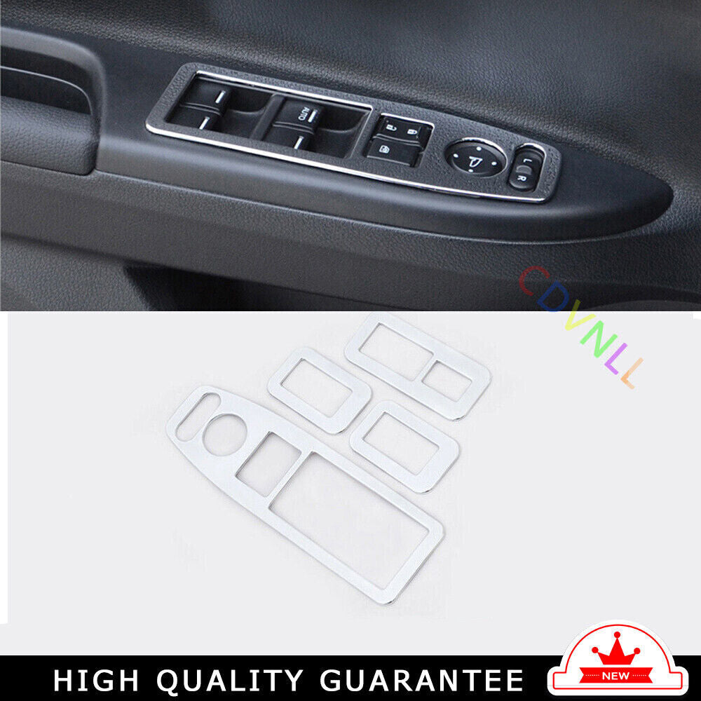 Glass Window Lifting Lock Panel Trim for Honda Accord 9th 14-2017 Chrome Silver