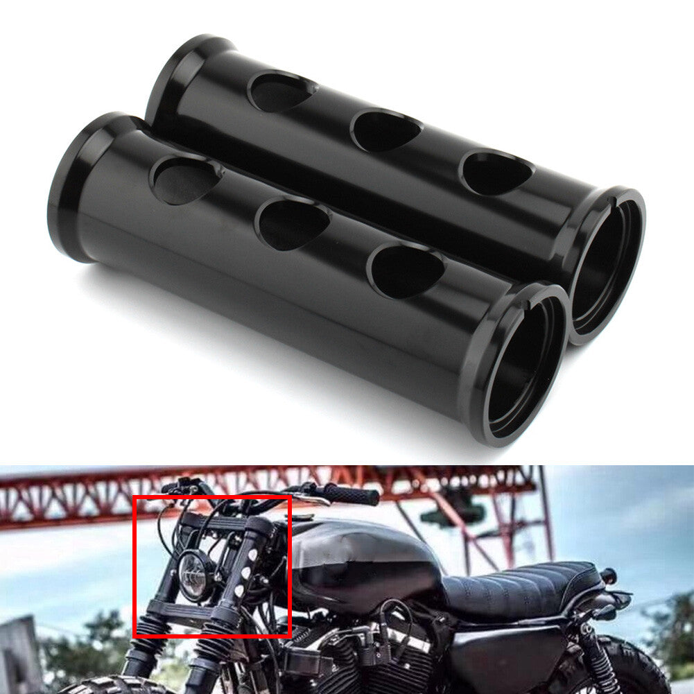 Motorcycle Front Fork Cover Aluminum Black 2Pcs for Harley XL883 1200 2000-2021