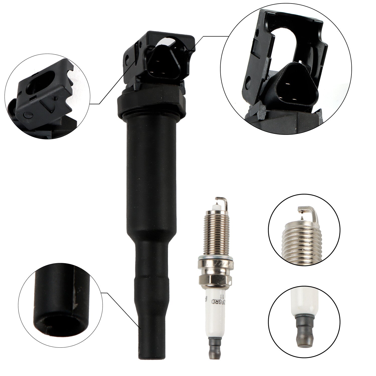 6X Ignition Coil + Spark Plug For 2014-2019 for BMW 640i xDrive Gran Coupe L6 3.0L
