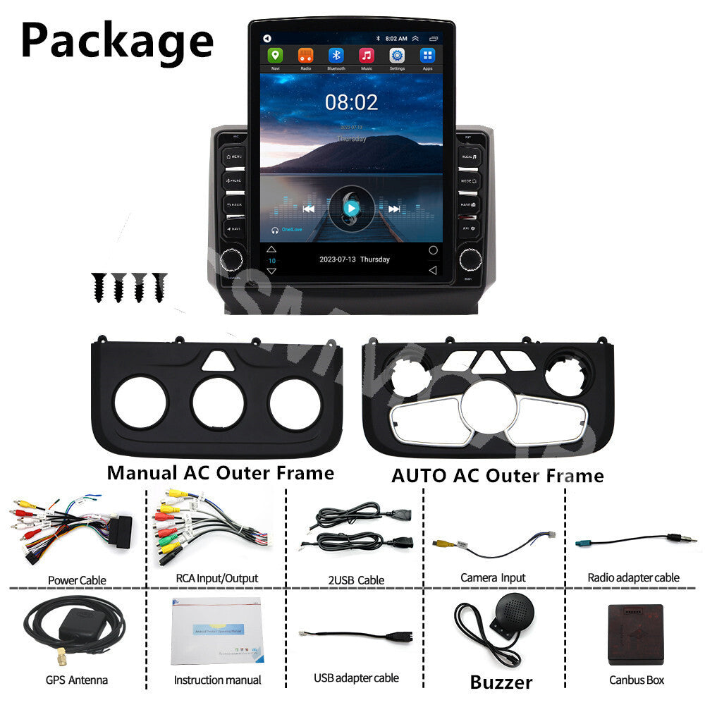 Fit for Dodge for Ram 1500 2500 3500 2013-2019 9.7 Android 13 Car Stereo Radio GPS