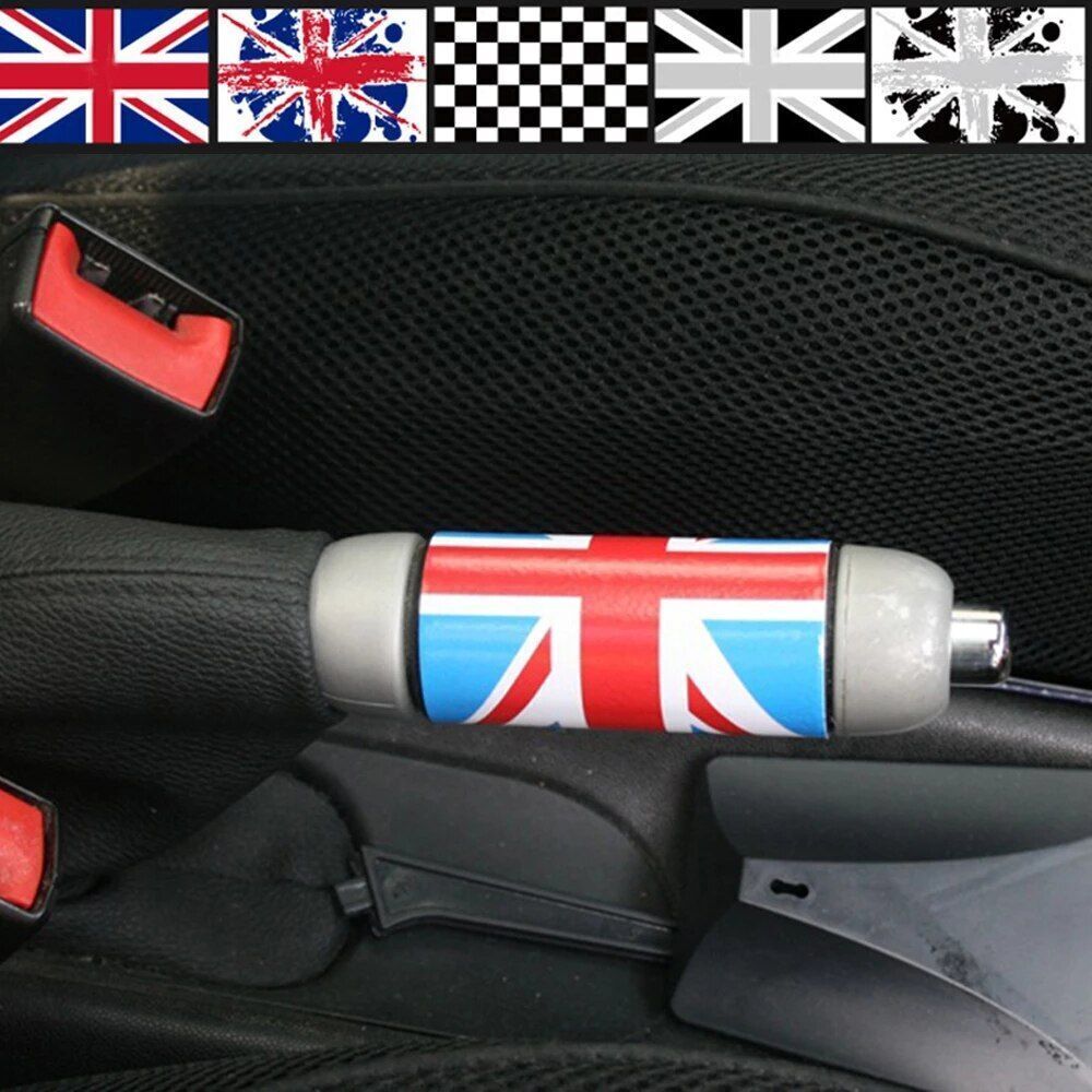 for Mini Cooper Car Handbrake handle Sticker Union Jack Parking Brake Lever Trim
