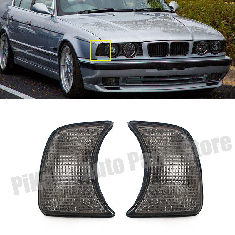 1 Pair Corner Light Turn Signals light Black for BMW 5-Series E34 1989-1995