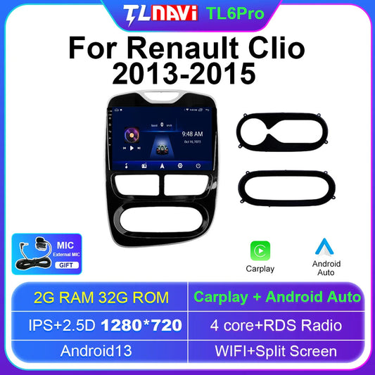 for Renault for Clio 2013-2015 Carplay Screen Car Radio Multimedia GPS Navigation