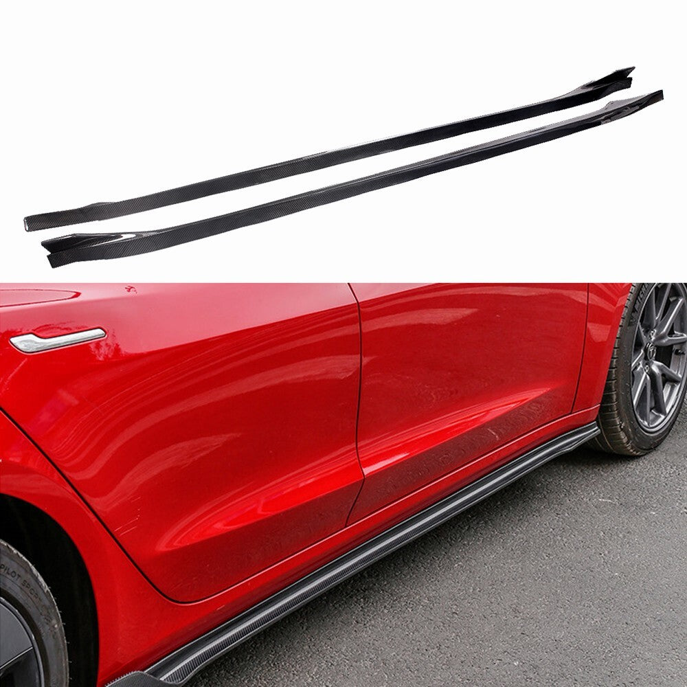 Real Carbon Fiber Side Skirt+Front Rear Bumper for 18-23 for Tesla Model 3 Body Kit