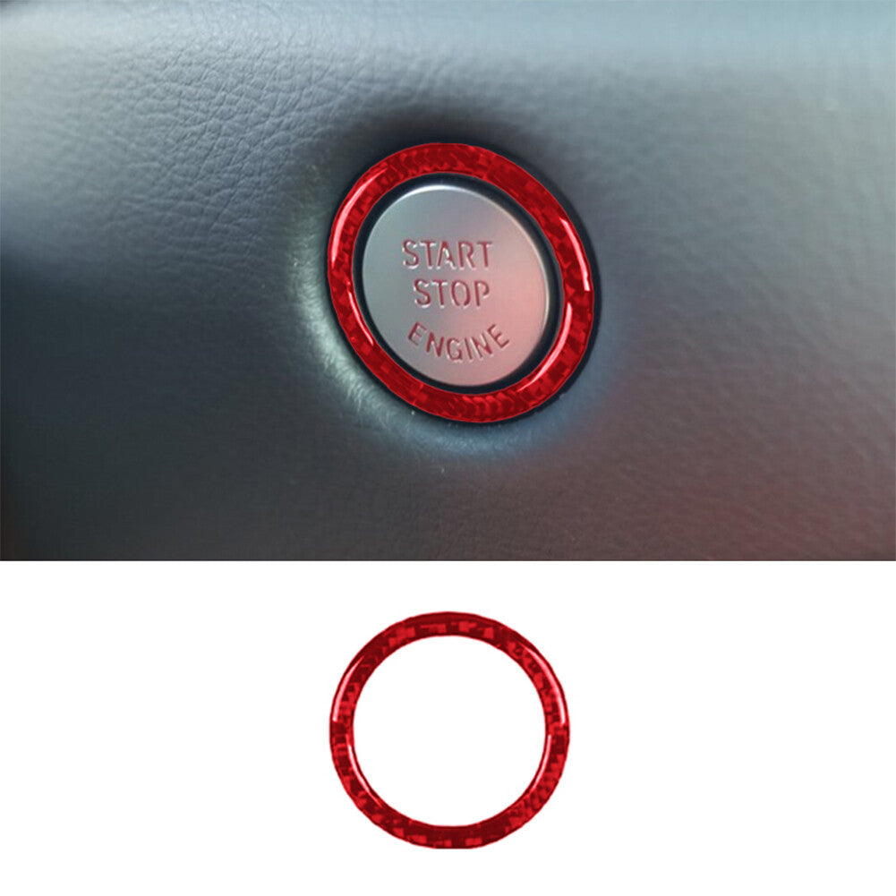 Red Carbon Fiber Ignition Switch Frame Cover Trim for Toyota Supra A90 2019-2022