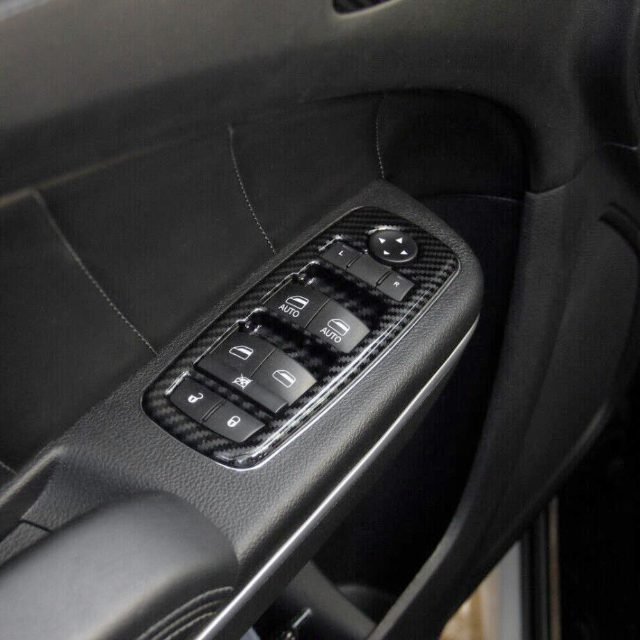 Carbon fiber window lift switch button frame cover decorative 4P for 2011-2024 for Dodge Durango