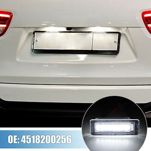 4518200256 4014SMD 2pcs White LED License Plate Light for Smart Fortwo 2007-2015