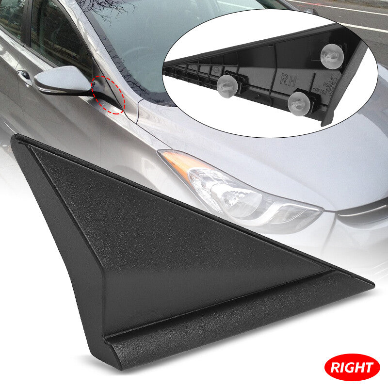 Left+Right Fender Pillar Trim Mirror Corner Molding Fit 2014-16 for Hyundai for Elantra