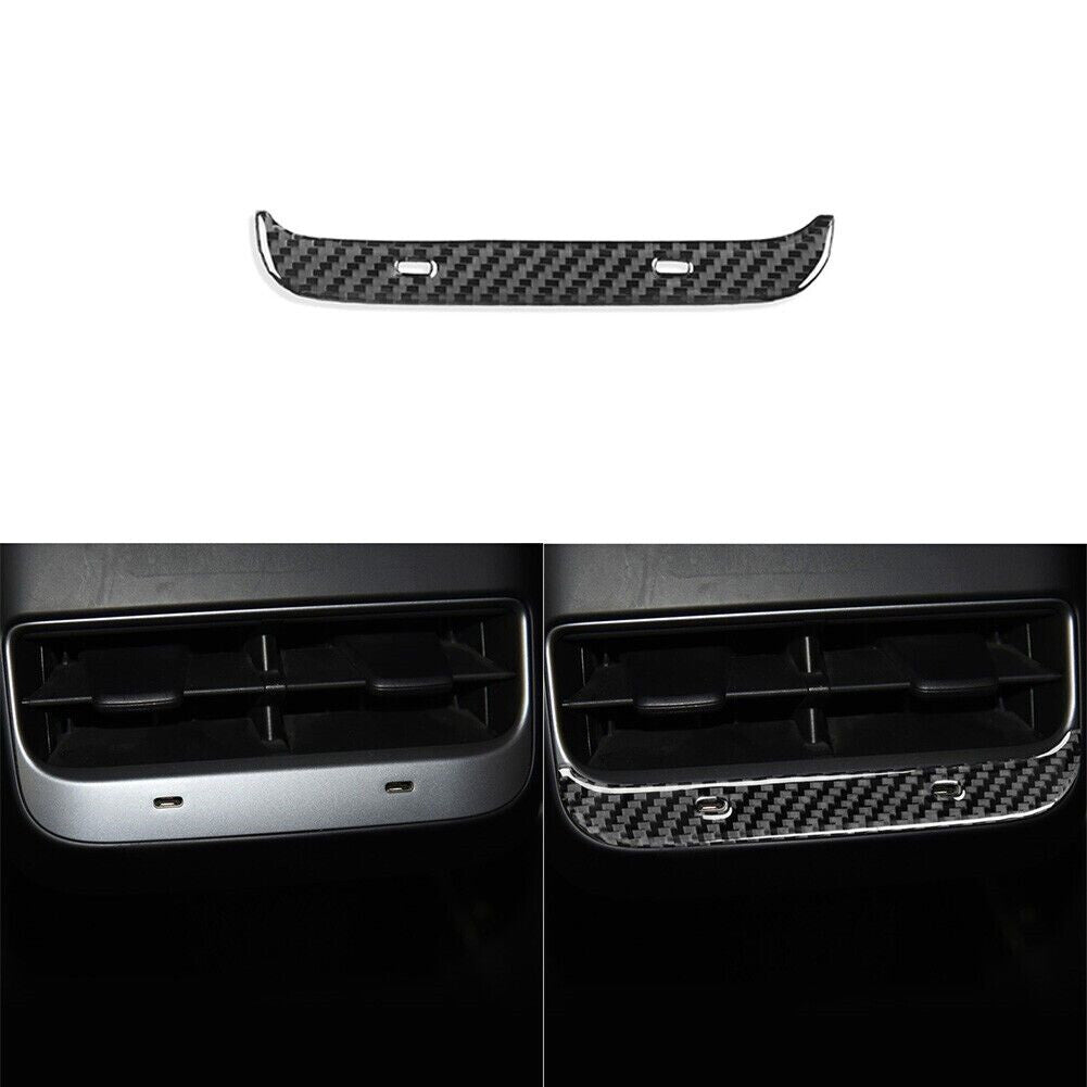 Carbon Fiber Interior Rear Air Vent Lower Cover Trim for Tesla Model 3/y 2017-22