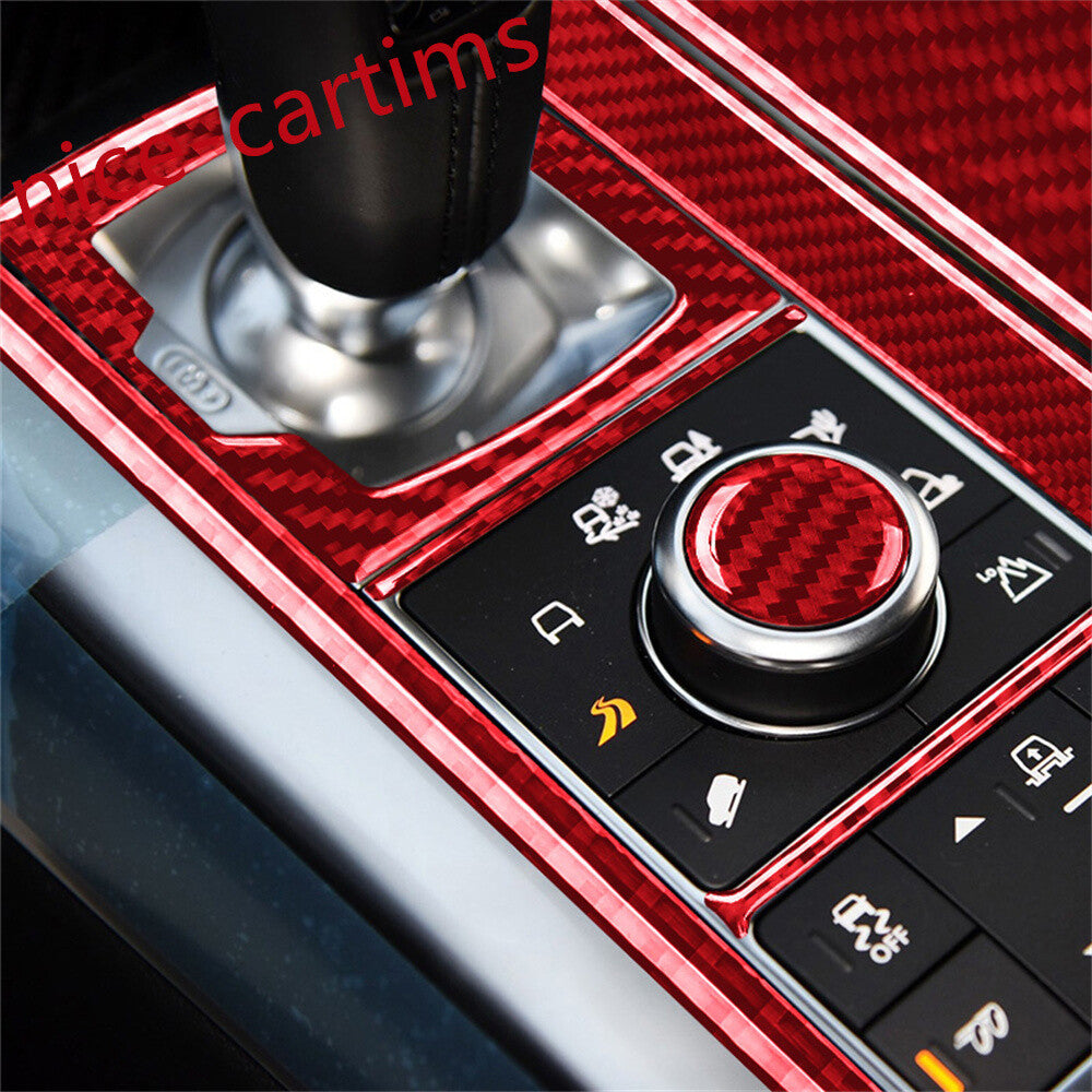 For LR for Range Rover Sport 2014-17Red Carbon Fiber Console Gear Shift Panel Trim¡Á8