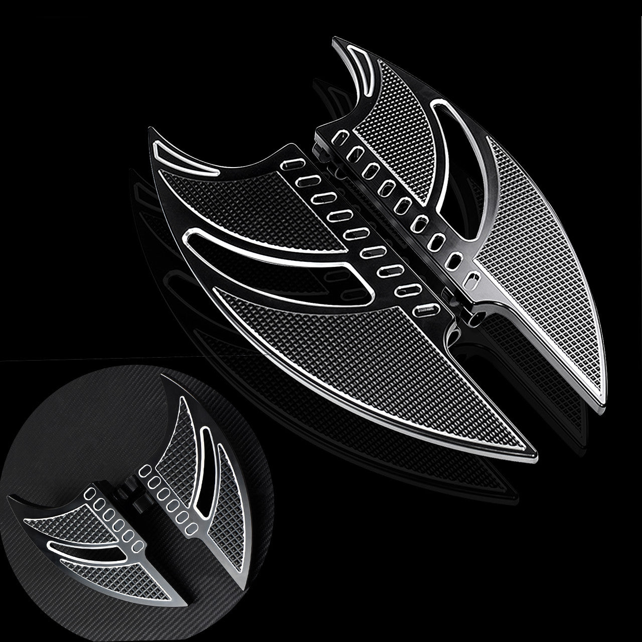 Front + Rear Foot Pegs Floorboard Fit for Harley Touring FLHT FLTR Dyna Softail