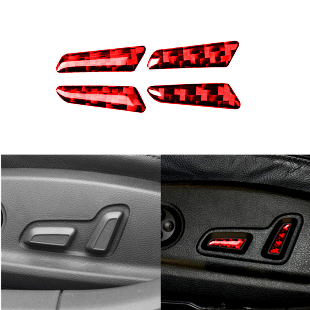 for Audi for A4 B9 2017-2019 Carbon Fiber for Seat Adjust Button Decorative Cover Trim