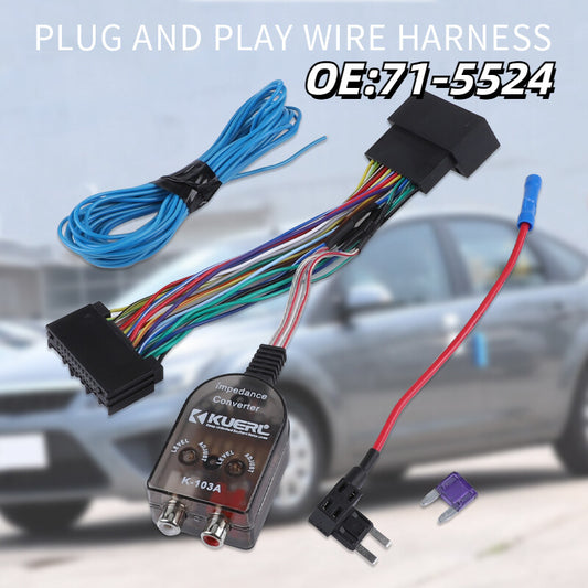 Factory Radio Stereo PlugPlay Add Subwoofer Amplifier Harness Adapter for Ford
