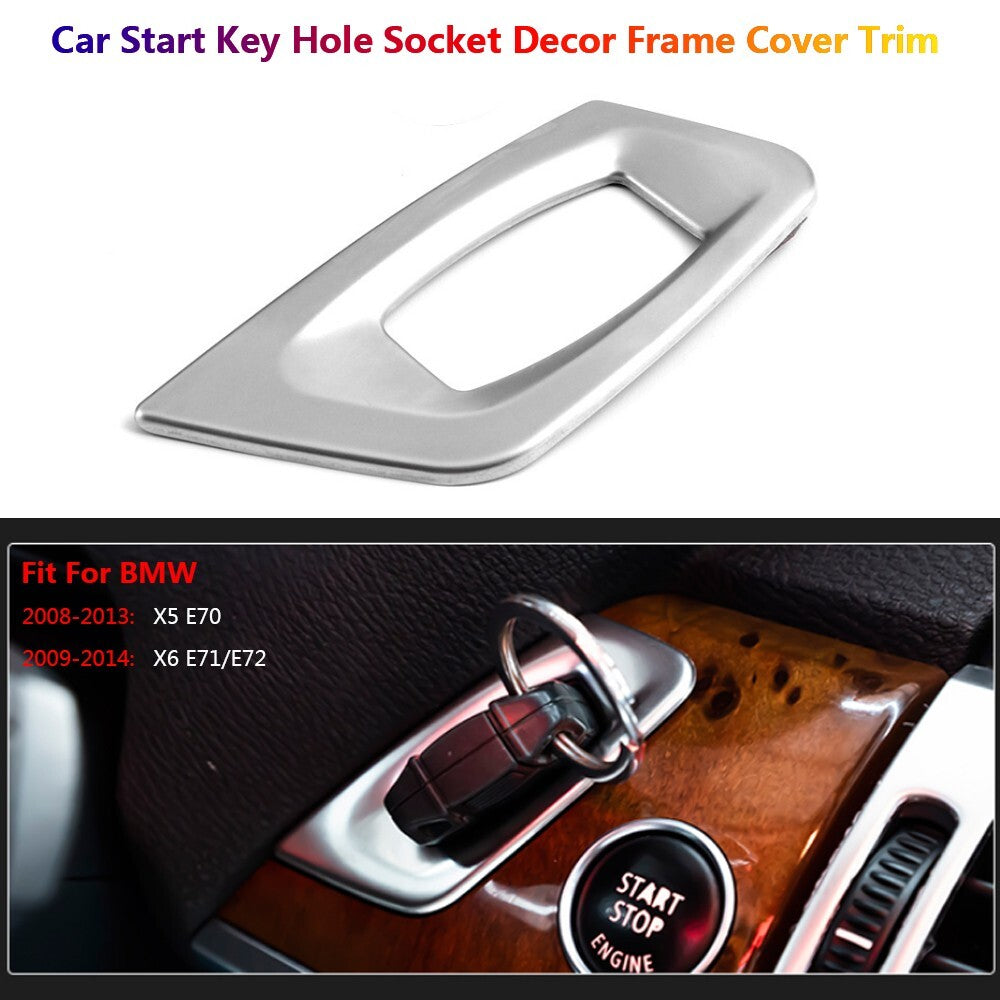 Stainless Steel for BMW X5 X6 E70 E71 E72 Car Center Console Key Hole Cover Trim