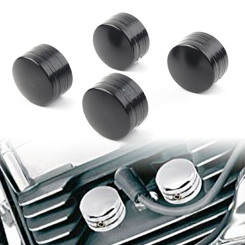 4x Head Bolt Spark Plug Covers for Harley Sportster XL Twin Cam Touring Chrome