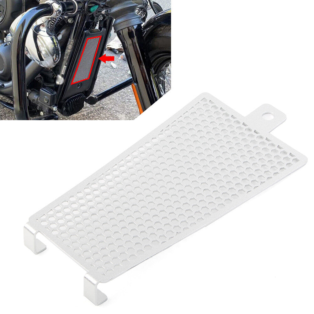 Oil Cooler Radiator Grille for Harley Softail Deluxe Low Rider Fat Bob Silver