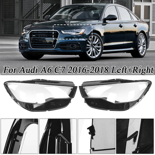 2-piece headlight lens cover/transparent cover for 2016-2018 for Audi A6 C7