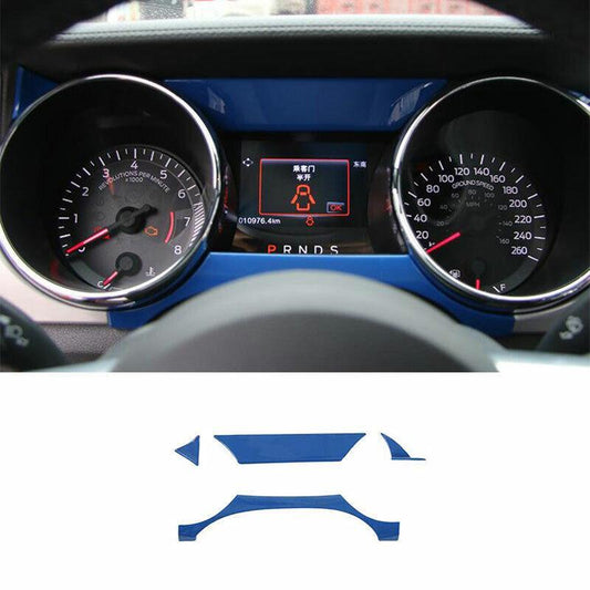 Fit for Ford for Mustang 2015-2022 Paint Blue Dashboard Frame Decor Cover Trim 4PCS