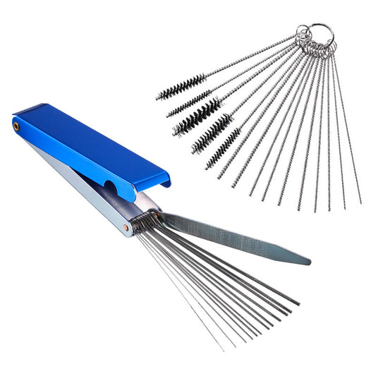 Automated oiler carbon sludge jetting removal kit with 10 needles and 5 brushes