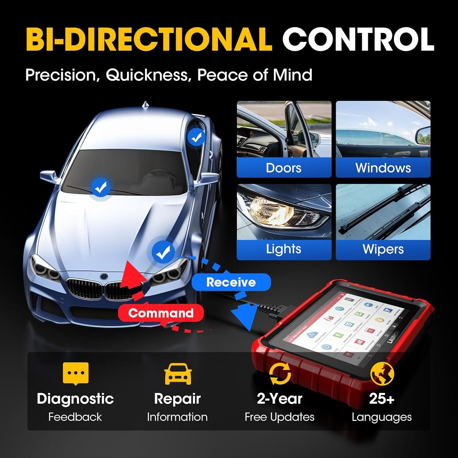 Launch X-431 PROS ELITE Auto Full System Diagnostic Tool with CANFD EC.U Coding