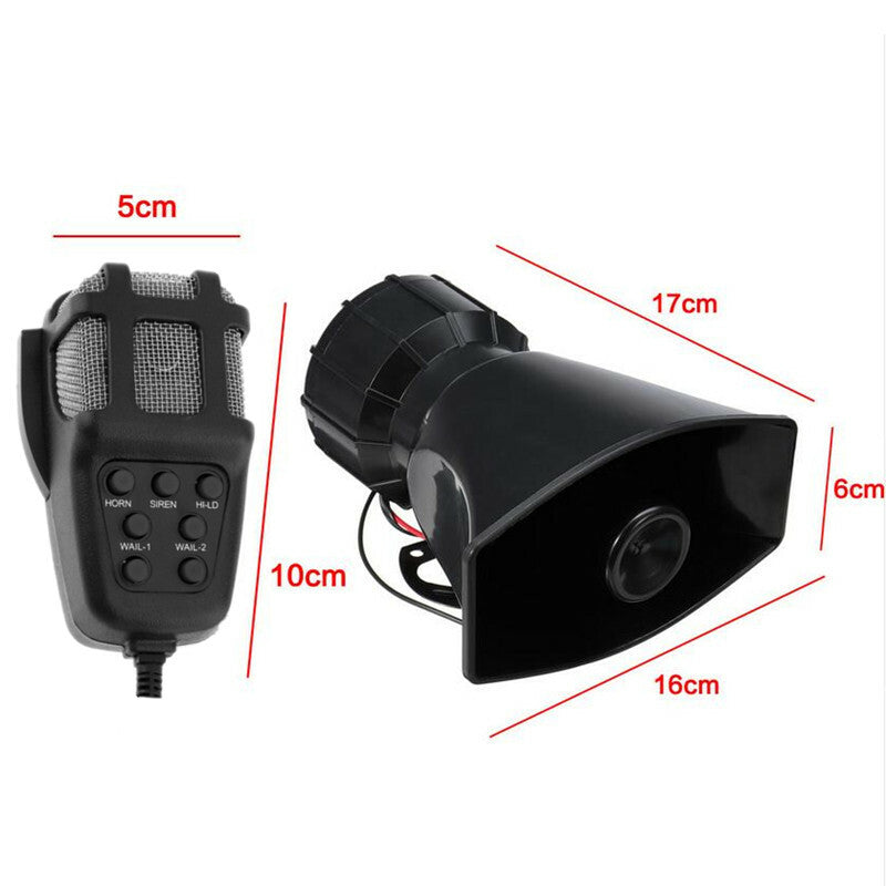 80W 12V Car Loud Speaker Horn MIC Microphone 7 Sound Tone