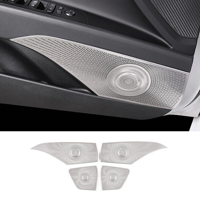 for Hyundai for Elantra 2021-2023 silver Steel Inner Door Speaker Frame Cover Trim