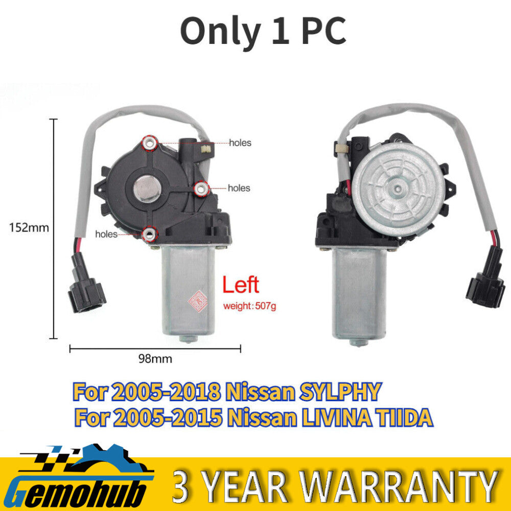 Front Left Electric Window Lifter Regulator Motor For 2005-2018 for Nissan SYLPHY