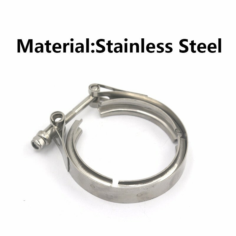 2.25-inch Stainless Steel Turbo Downpipe Exhaust V-belt Clip Kit