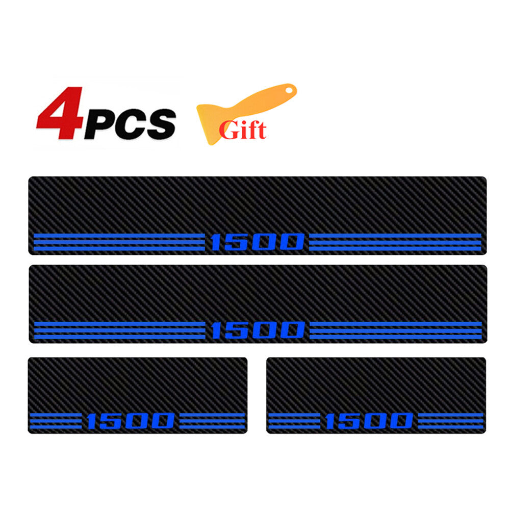 4x for Chevy Silverado 1500 Accessory Truck Door Sill Plate Cover Stickers Blue