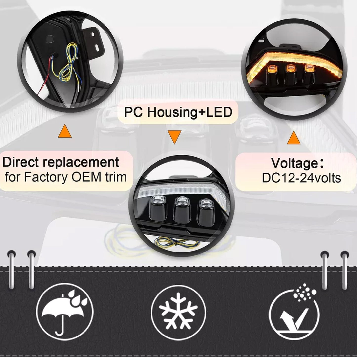 LED Daytime Running Light Fog Lamp Turn Signal for Chevrolet Equinox 2021-2023mf