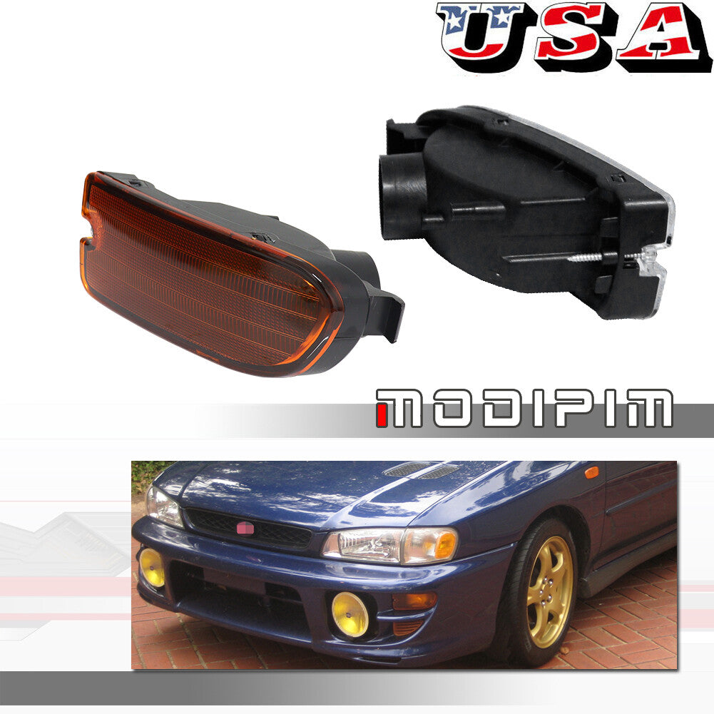 Amber front corner side parking lights 2-piece set for 1999, 2000, and 2001 for Subaru Impreza