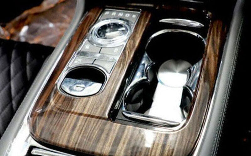 Wood Grain Steel Central Console Gear Shift Panel Trim for Jaguar XJ 2010-2019
