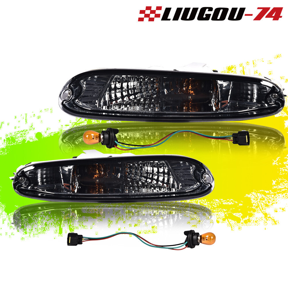 Smoke front bumper signal lights (pair with bulbs) suitable for 1990-1997 MX-5 Miata, USA.