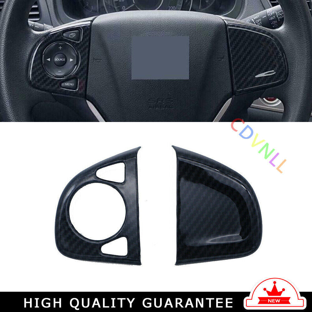 Steering Wheel Button Frame Trim Fit for Honda CRV CR-V 2012-2016 Carbon Fiber
