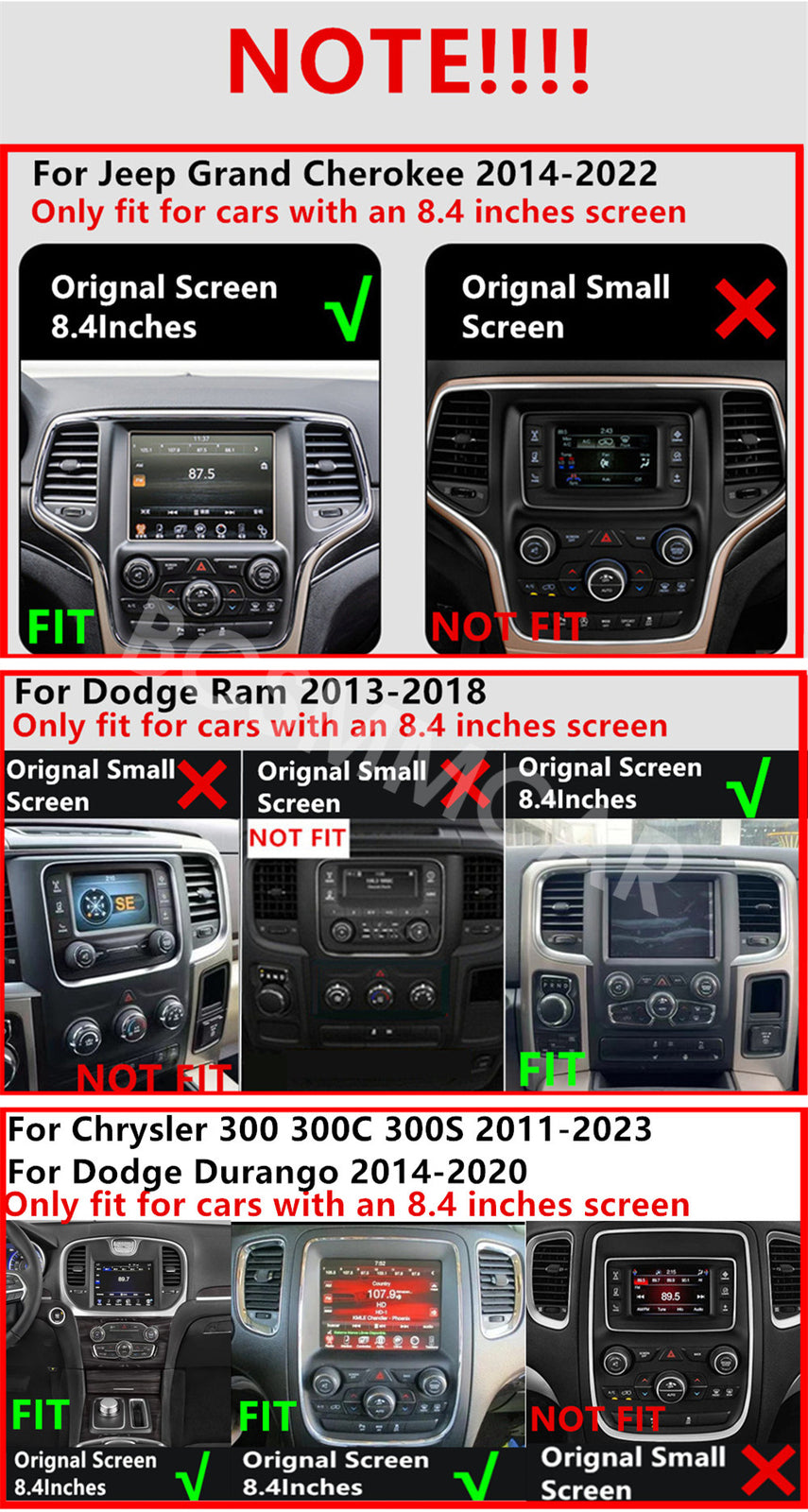 8.4in Car Stereo Radio Mirror Link Bluetooth GPS Fit for Dodge for Charger 2011-2023