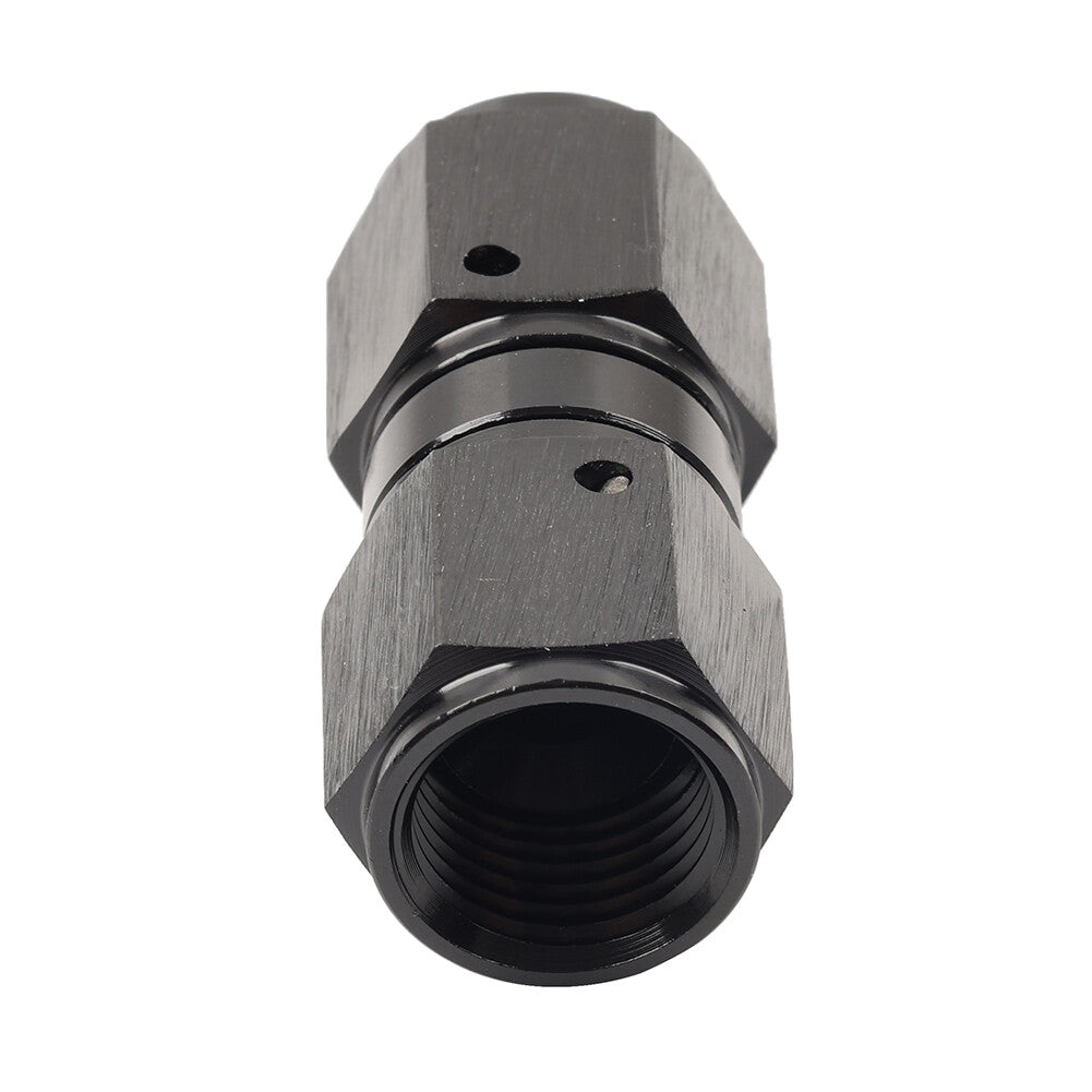 6AN Female to Female Straight Swivel Coupler Union Fitting Adapter Black