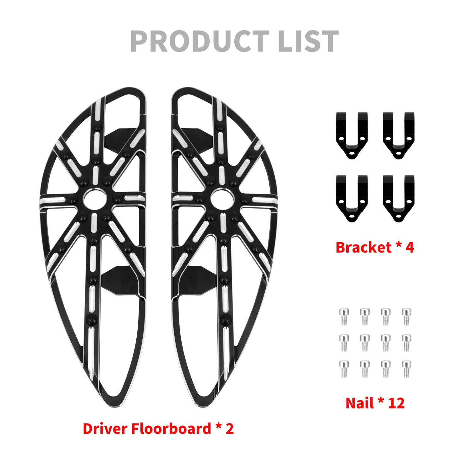 Black Driver Floorboard Footboards for Harley Touring Street Road Glide Softail