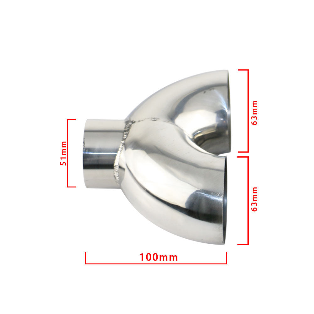 2'' to 2.5''Universal Stainless Steel welding exhaust Y-pipe 2inch to 2.5inch